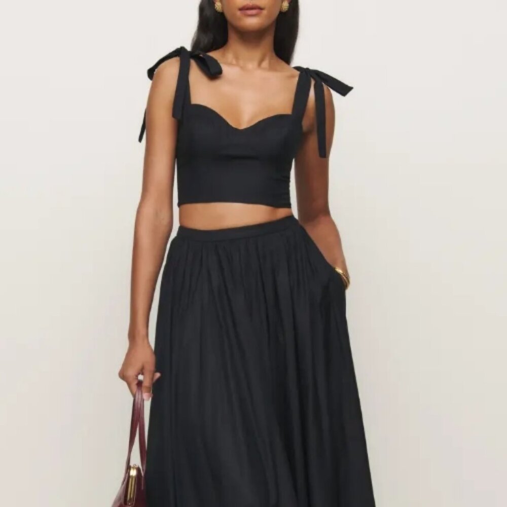 Reformation by Kacey Musgraves 2 piece Magnolia Tank and Midi Skirt